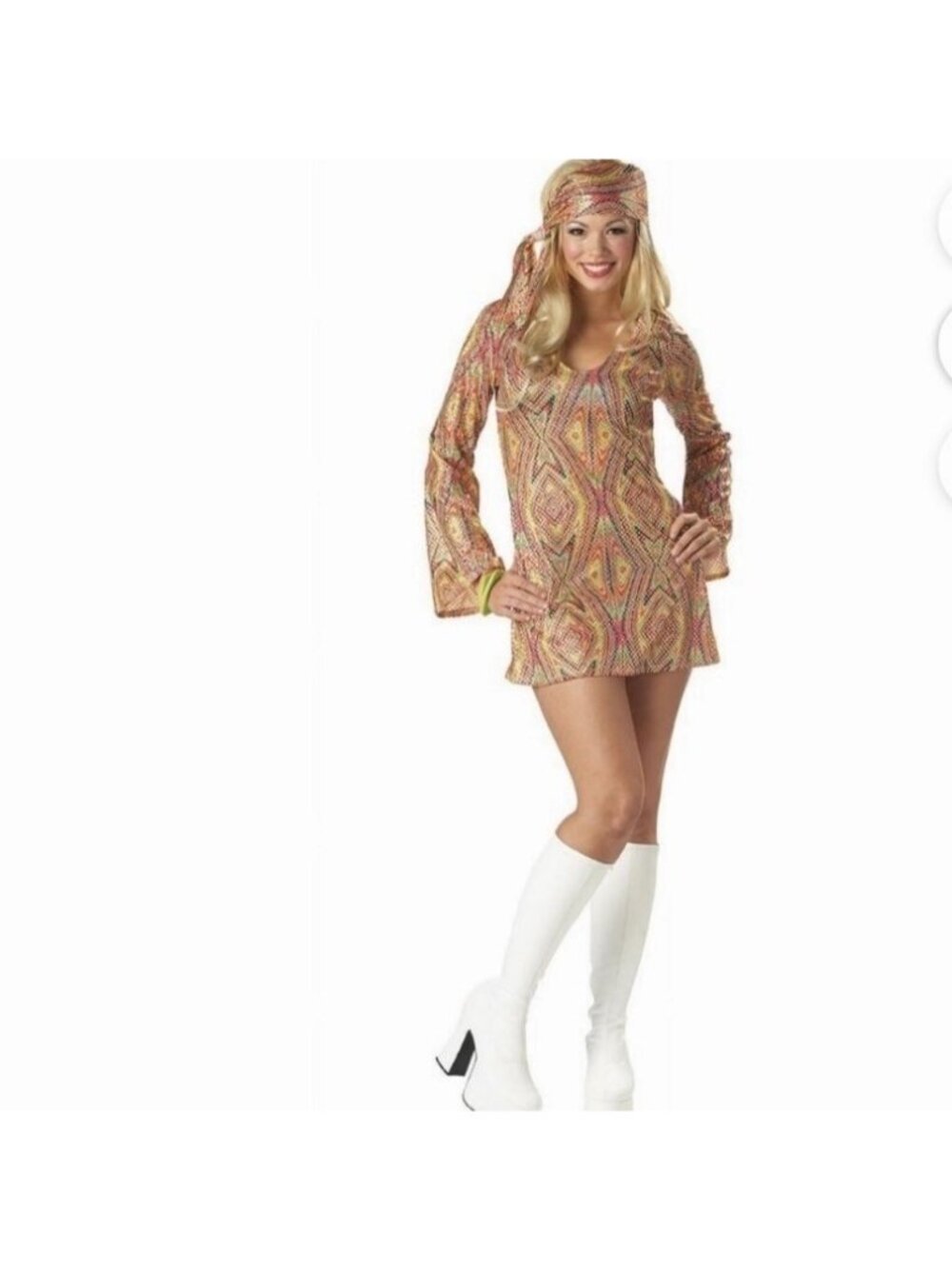 70s Disco Go Go Dolly California Cosplay Halloween Costume Set Size Small